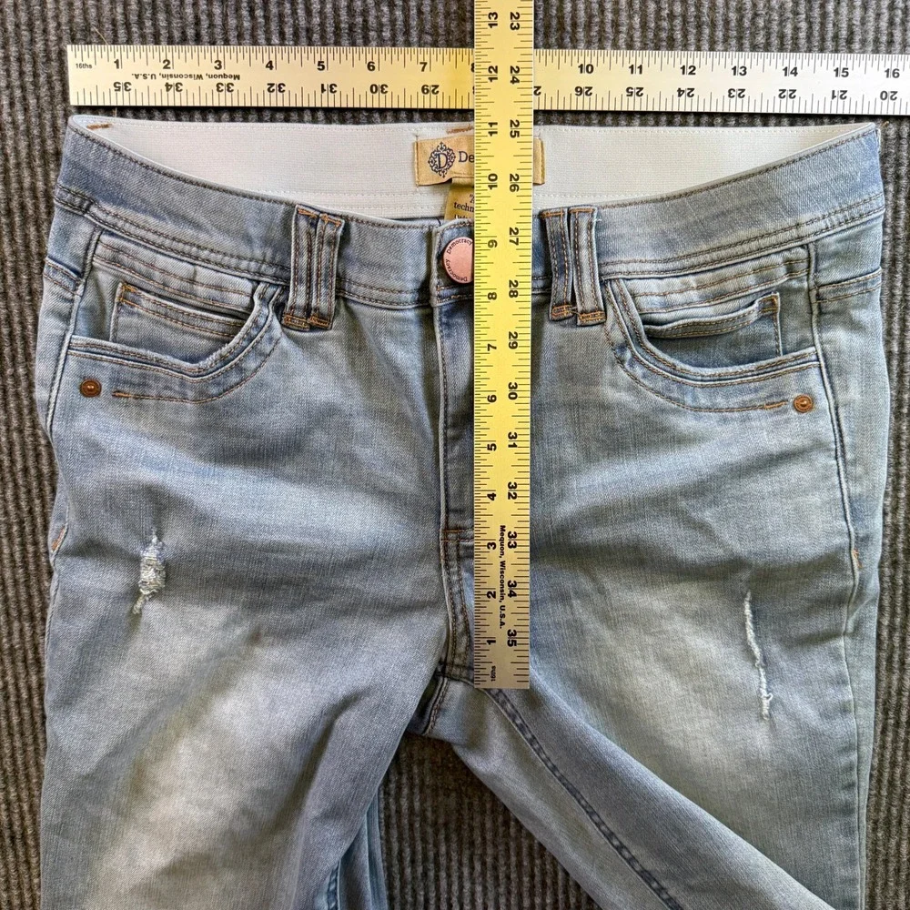 Democracy Ab Solution Light Wash Distressed Skinny Jeans Womens 10 Stretch Denim